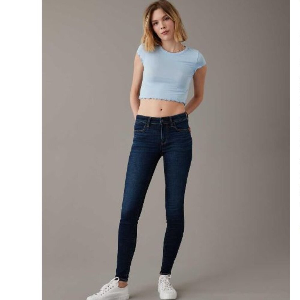 AE American Eagle Next Level Stretch Low Rise Jeans Jeggins EUC 8S